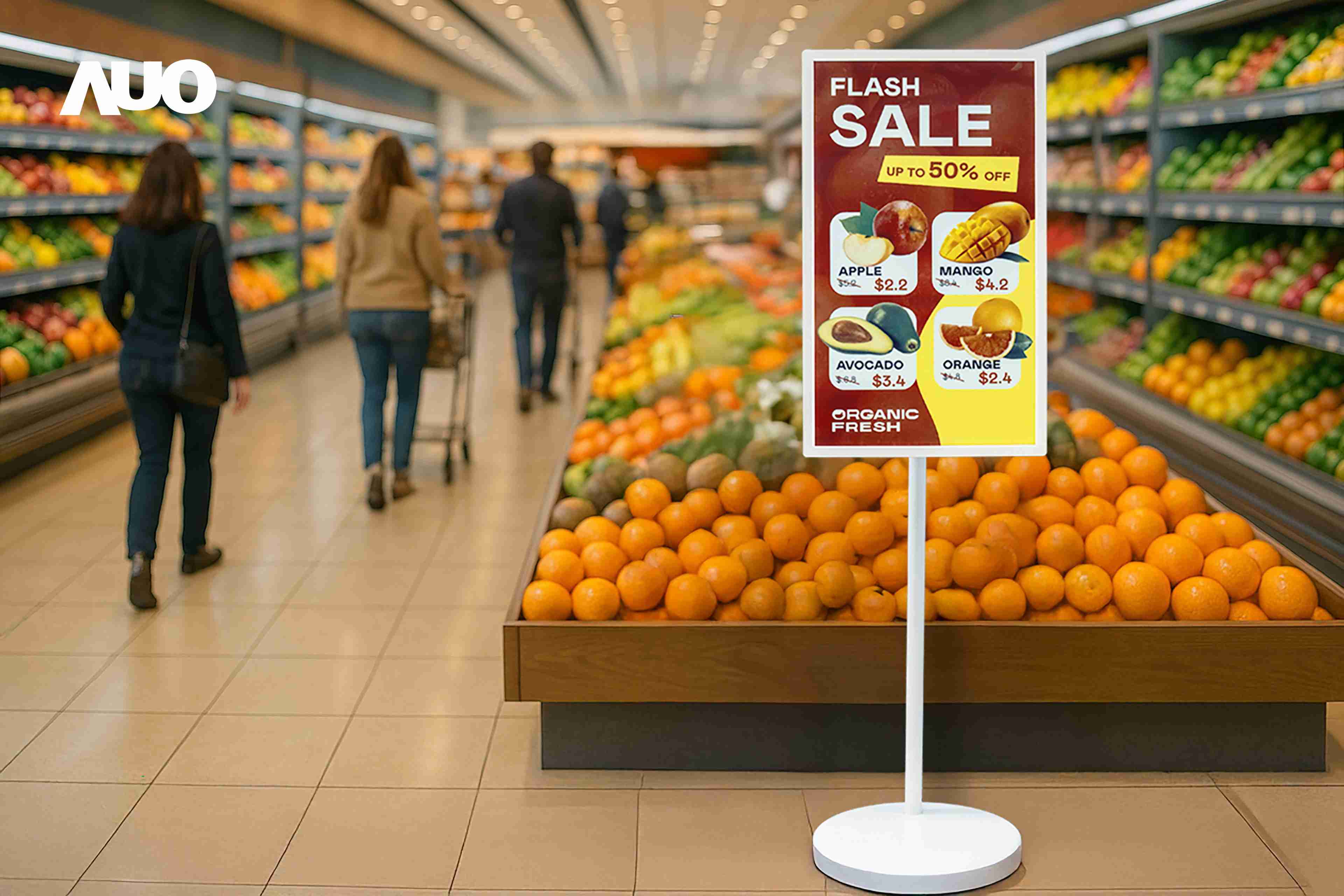 达擎首亮相低功耗、、、、全彩的〝aecoPost电子纸解决方案〞，，，，仅在更新画面时需要微量的电力驱动，，无需布建电线的便捷设计，，，使其可灵活应用、、、随意置放，，并可透过云端或行动装置app，，，轻松管理及排程广告内容，，晋升店头营销利器。。